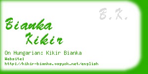 bianka kikir business card